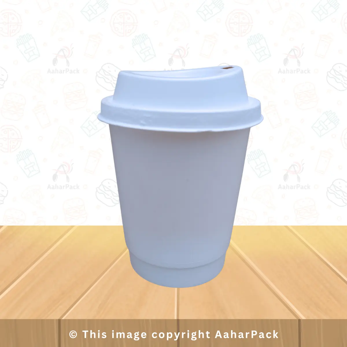 250 ML (8OZ) Double Wall White Paper Cup With Bagasse Sipper Lid Pack Of 1000 Pcs