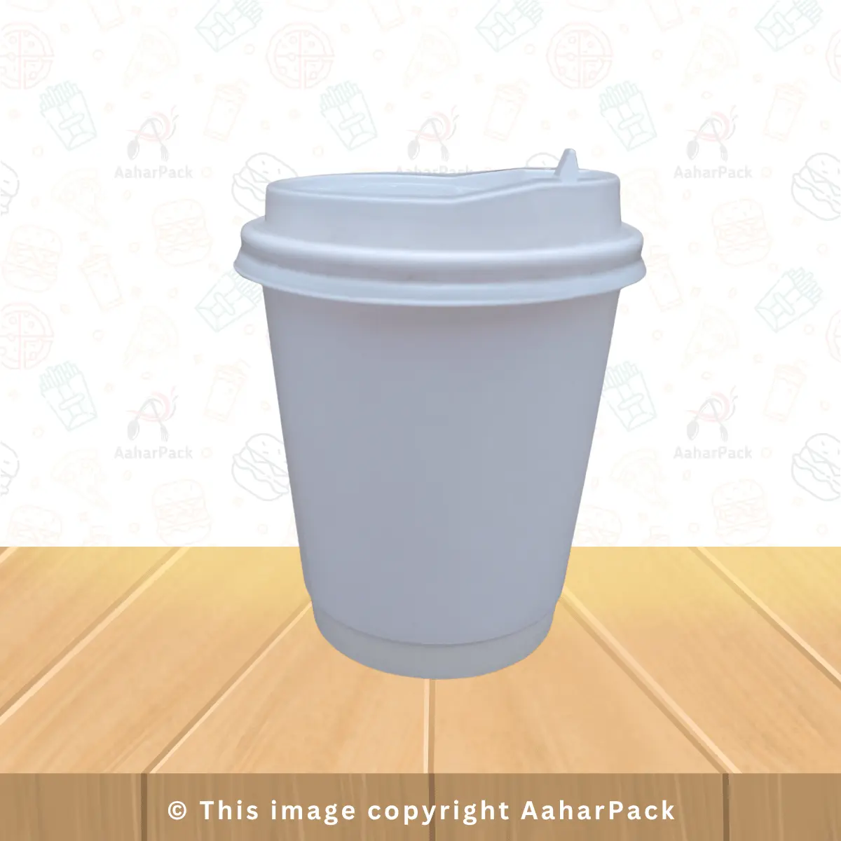 250 ML (8OZ) Double Wall White Paper Cup With Locable White Sipper Lid Pack Of 1000 Pcs