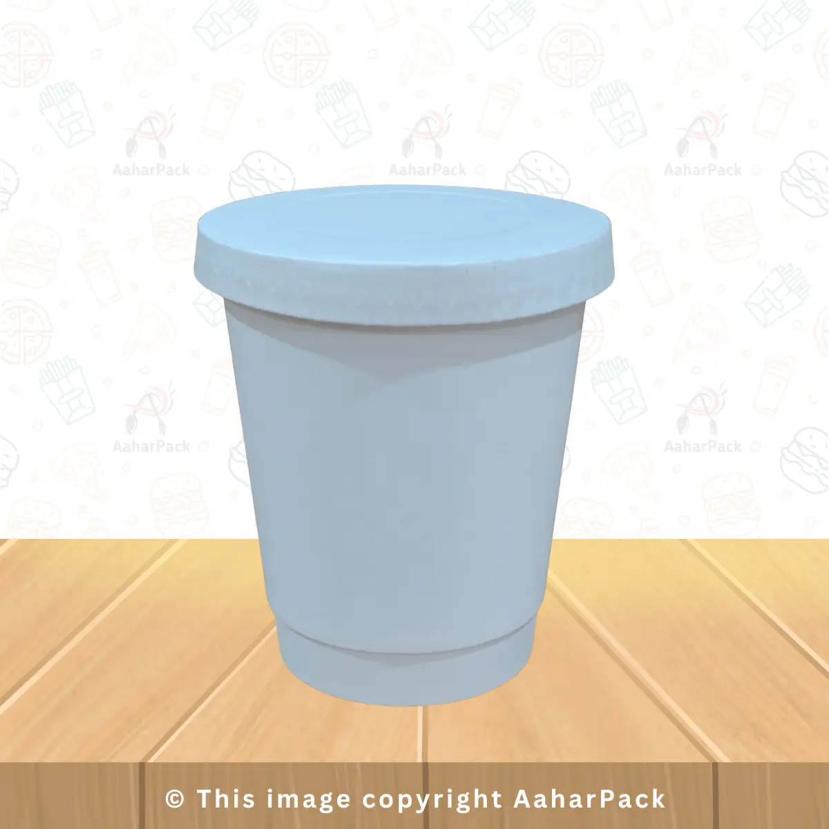 250 ML (8OZ) Double Wall White Paper Cup With Paper Flat Without Straw Cut  Lid Pack Of 1000 Pcs
