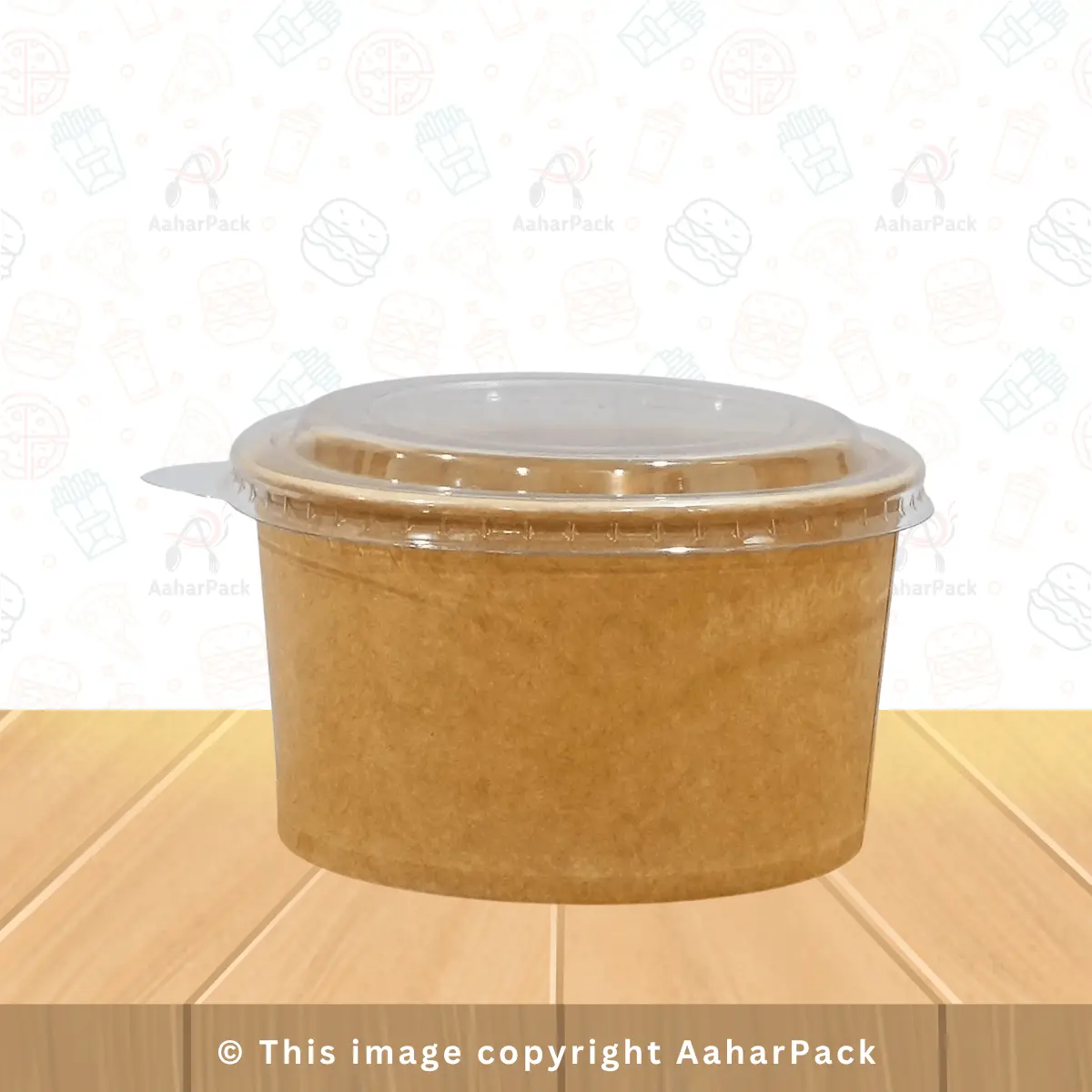 1000 ML Kraft Paper Salad Bowls with PET Lids – Pack of 1000 | Leakproof Disposable Bowls for Salads, Biryani, Meal Packaging & Takeaway