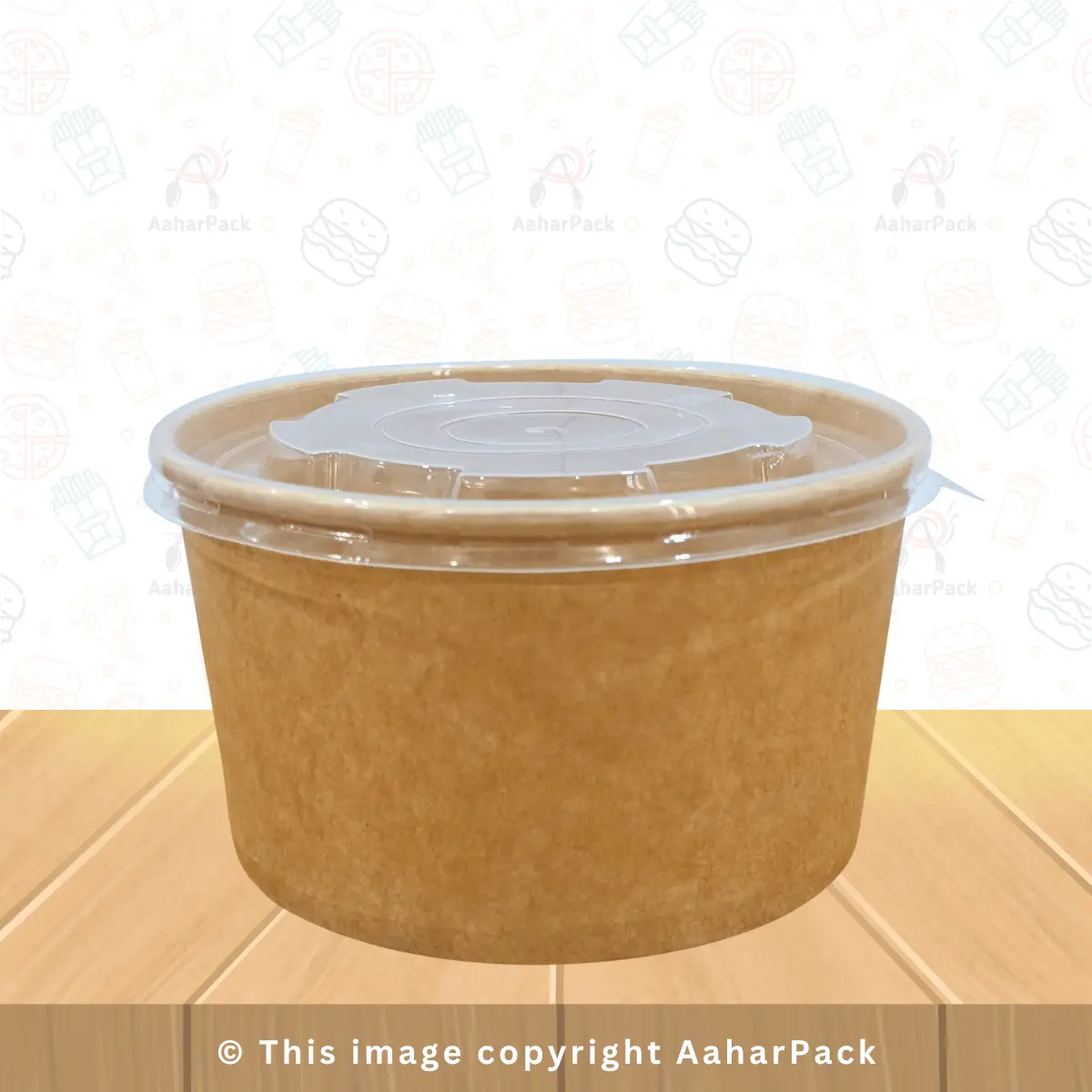 1000 ML Kraft Paper Salad Bowls with PP Lids – Pack of 1000 | Microwave-Safe Bowls for Biryani, Pasta, Salads & Takeaway Packaging