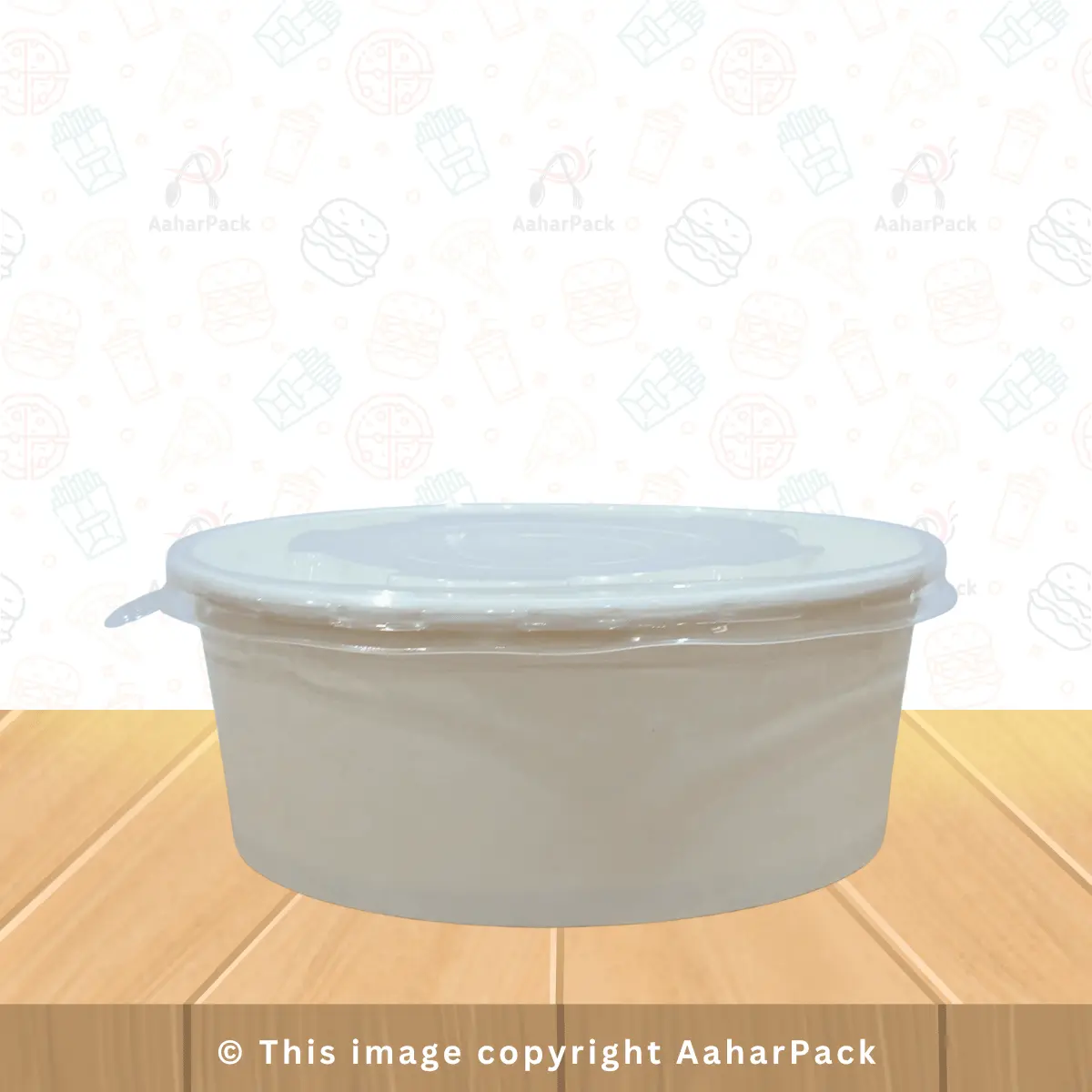 500 ML White Paper Salad Bowls with PP Lids – Pack of 1000 | Leak-Proof, Durable Bowls for Takeaway Meals, Salads, and Catering Use