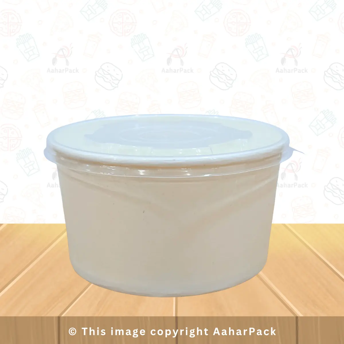 1000 ML White Paper Salad Bowls with PP Lids – Pack of 500 | Microwave-Safe Disposable Bowls for Meal Packaging, Takeaway & Delivery
