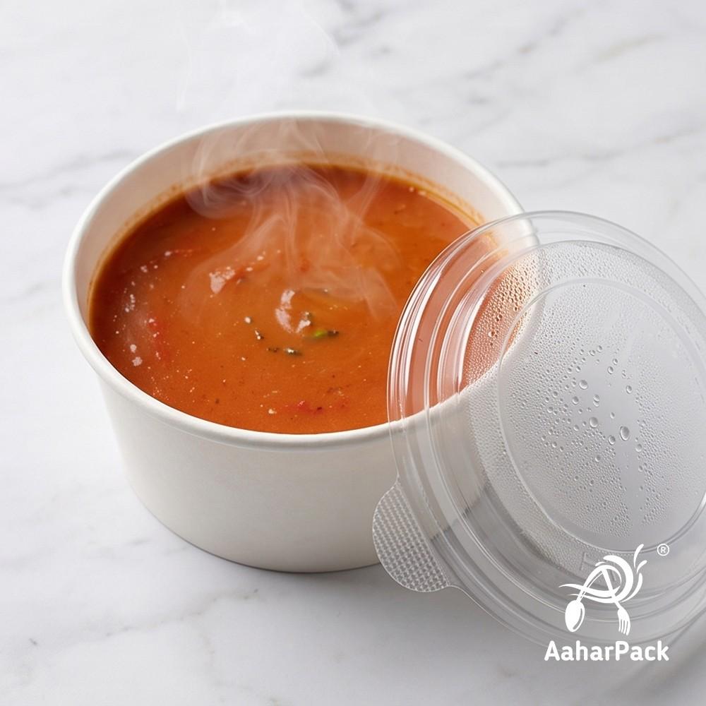 750 ML White Paper Salad Bowls with Clear PET Lids (Pack of 150) - Large Premium Disposable Food Containers | Leak-Proof Takeaway Packaging for Salads, Poke Bowls & Deli Display