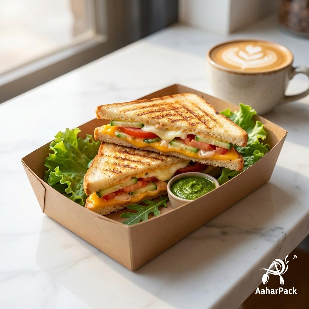 750 ML Kraft Brown Paper Food Trays (Pack of 100) - Eco-Friendly Open Food Boats | Grease-Resistant Serving Trays for Fries & Chaat