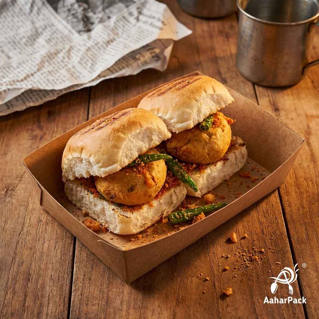 750 ML Kraft Brown Paper Food Trays (Pack of 100) - Eco-Friendly Open Food Boats | Grease-Resistant Serving Trays for Fries & Chaat