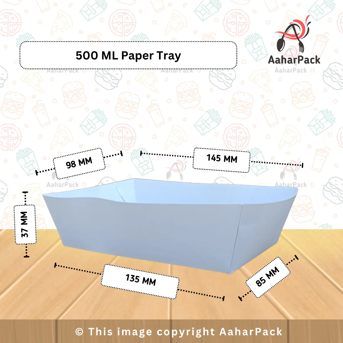 500 ML White Paper Food Trays (Pack of 150) - Disposable Open-Top Serving Boats for Street Food & Snacks