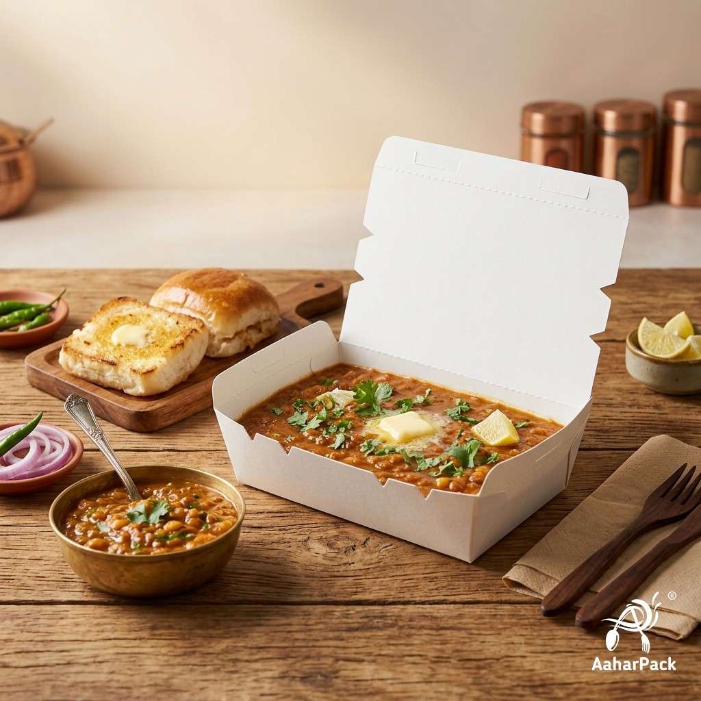 500 ML White Paper Food Box (Pack of 150) - Leak-Proof Disposable Food Containers for Takeaway