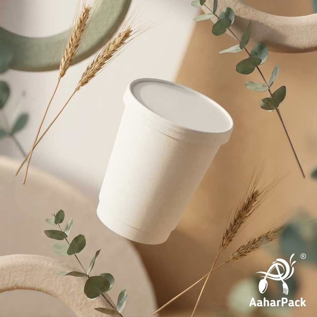 250 ML (8 oz) White Double Wall Paper Cups With Flat Paper Lids (Pack of 150) - 100% Plastic-Free Insulated Takeaway Coffee Cups