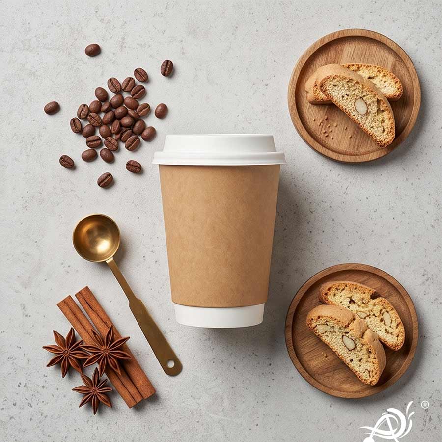 300 ML Long Kraft Double Wall Paper Cups with Bagasse Sipper Lids (Pack of 150) - Tall 100% Plastic-Free Insulated Takeaway Cups