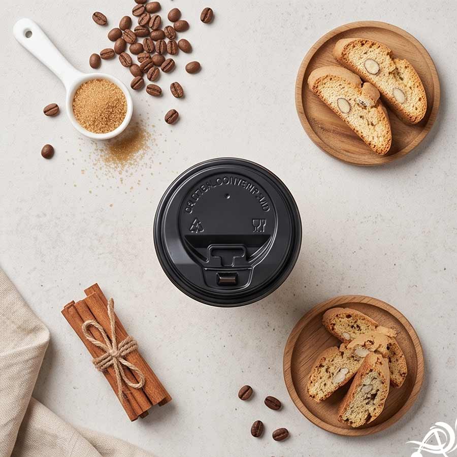 300 ML Long Kraft Double Wall Paper Cups with Lockable Black Sipper Lids (Pack of 150) - Tall Spill-Proof Insulated Takeaway Cups
