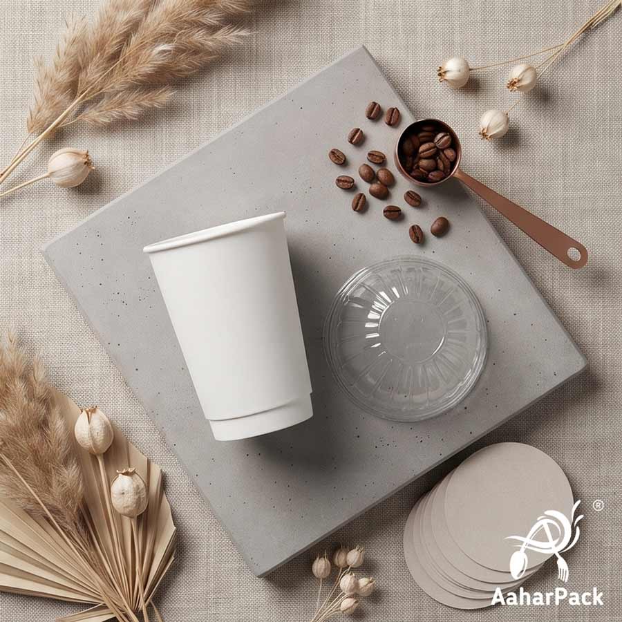 300 ML Long White Double Wall Paper Cups With Dome Lids (Pack of 150) - Insulated Takeaway Coffee Cups