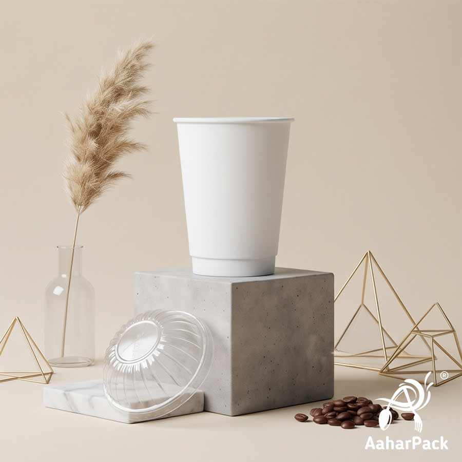 300 ML Long White Double Wall Paper Cups With Dome Lids (Pack of 150) - Insulated Takeaway Coffee Cups