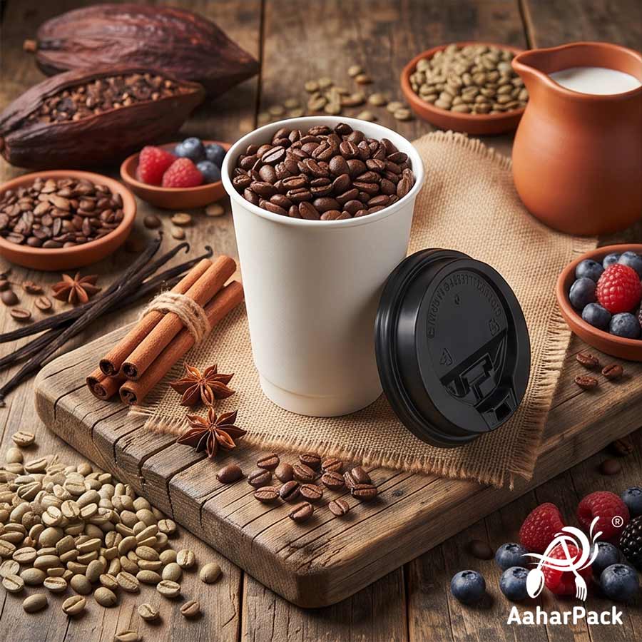 300 ML Long White Double Wall Paper Cups with Lockable Black Sipper Lids (Pack of 150) - Tall Spill-Proof Insulated Takeaway Cups
