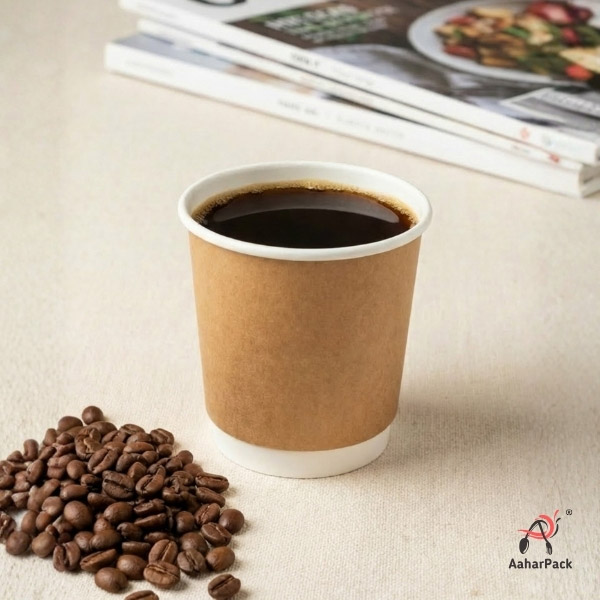 120 ML (4 oz) Kraft Double Wall Paper Cups (Pack of 400 Pcs) - Lidless Espresso & Cutting Chai Cups | Eco-Friendly Insulated Tasting Cups