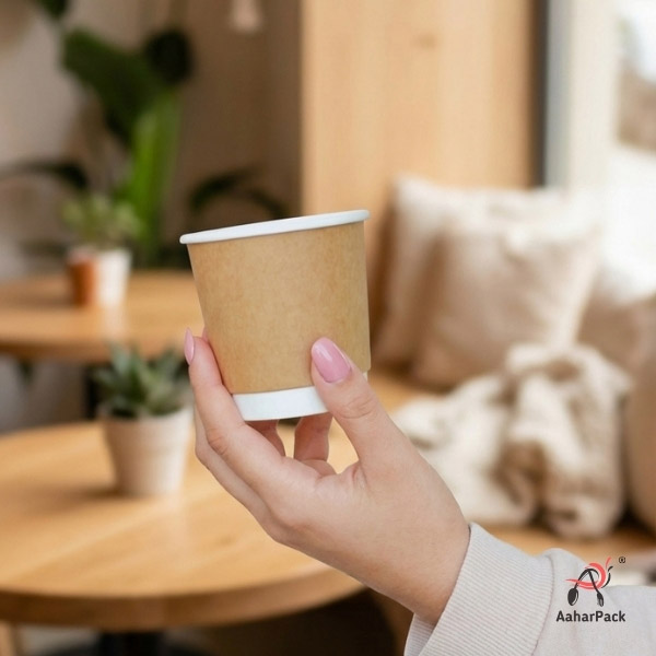 120 ML (4 oz) Kraft Double Wall Paper Cups (Pack of 400 Pcs) - Lidless Espresso & Cutting Chai Cups | Eco-Friendly Insulated Tasting Cups