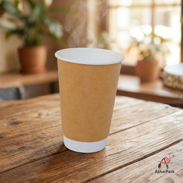 300 ML Long Kraft Double Wall Paper Cups Without Lid (Pack of 225) - Tall Insulated Coffee & Beverage Cups