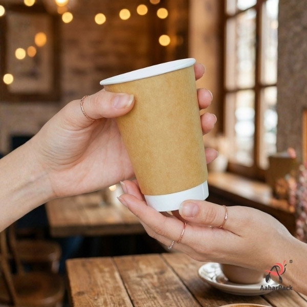 300 ML Long Kraft Double Wall Paper Cups Without Lid (Pack of 225) - Tall Insulated Coffee & Beverage Cups
