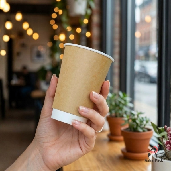 300 ML Long Kraft Double Wall Paper Cups Without Lid (Pack of 225) - Tall Insulated Coffee & Beverage Cups