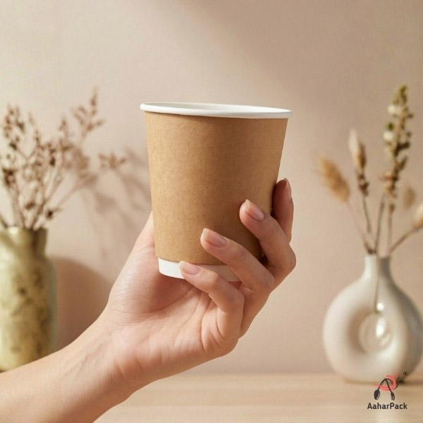 300 ML (10 oz) Kraft Double Wall Paper Cups Without Lid (Pack of 250) - Insulated Coffee & Beverage Cups