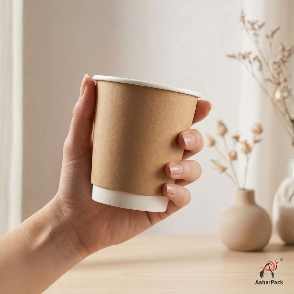300 ML (10 oz) Kraft Double Wall Paper Cups Without Lid (Pack of 250) - Insulated Coffee & Beverage Cups