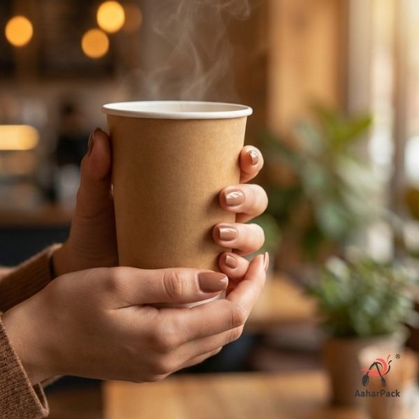 360 ML (12 oz) Kraft Double Wall Paper Cups Without Lid (Pack of 275) - Insulated Coffee & Beverage Cups