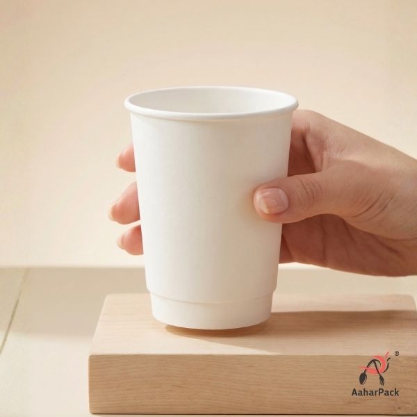 210 ML (7 oz) White Double Wall Paper Cups Without Lid (Pack of 250) - Insulated Coffee & Beverage Cups