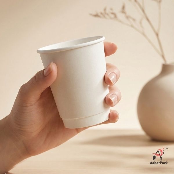 250 ML (8 oz) White Double Wall Paper Cups Without Lid (Pack of 225) - Insulated Coffee & Beverage Cups