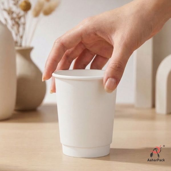 250 ML (8 oz) White Double Wall Paper Cups Without Lid (Pack of 225) - Insulated Coffee & Beverage Cups
