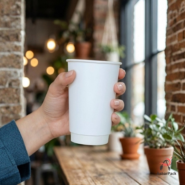 300 ML Long White Double Wall Paper Cups Without Lid (Pack of 225) - Tall Insulated Coffee & Beverage Cups