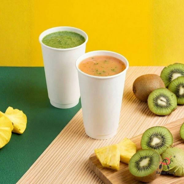 300 ML Long White Double Wall Paper Cups Without Lid (Pack of 225) - Tall Insulated Coffee & Beverage Cups