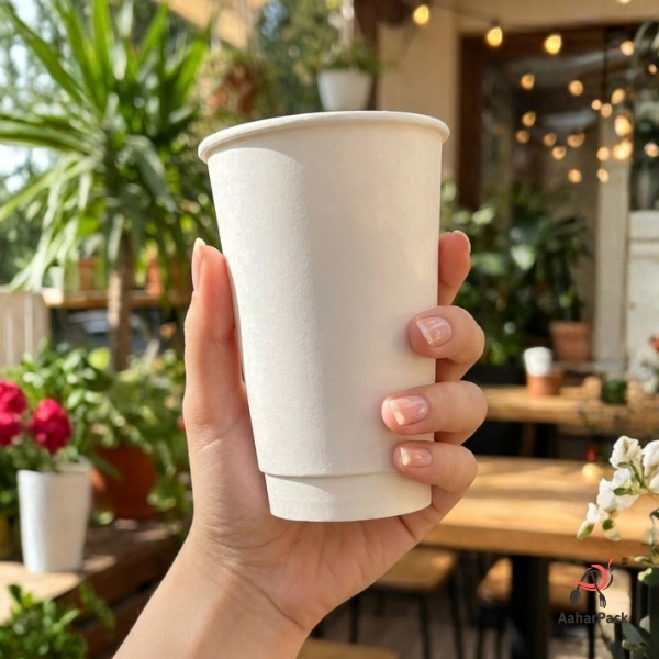 300 ML Long White Double Wall Paper Cups Without Lid (Pack of 225) - Tall Insulated Coffee & Beverage Cups
