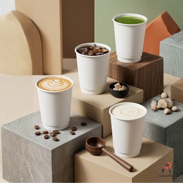 300 ML (10 oz) White Double Wall Paper Cups Without Lid (Pack of 250) - Insulated Coffee & Beverage Cups