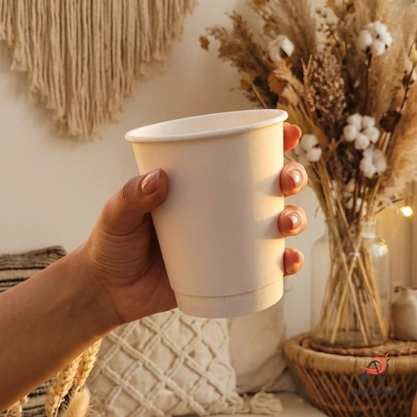360 ML (12 oz) White Double Wall Paper Cups Without Lid (Pack of 275) - Insulated Coffee & Beverage Cups