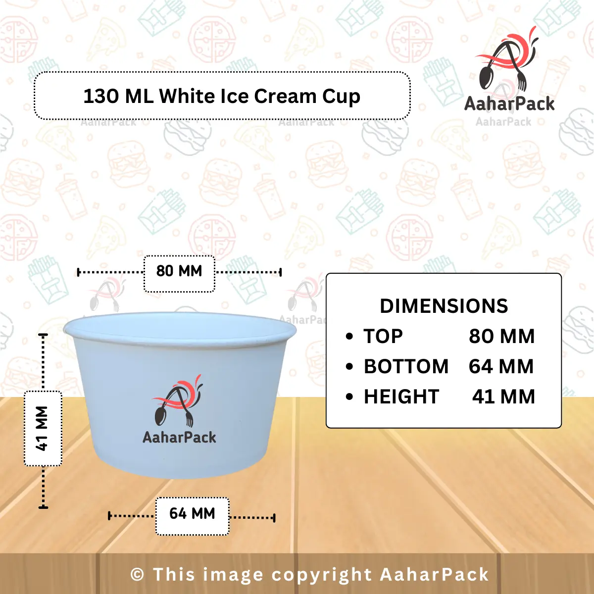 130 ML White Ice Cream Cups With Paper Lids (Pack of 250) - Eco-Friendly Takeaway Dessert Bowls