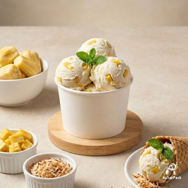 100 ML White Ice Cream Cups Without Lid (Pack of 500) - Bulk Disposable Paper Dessert Bowls