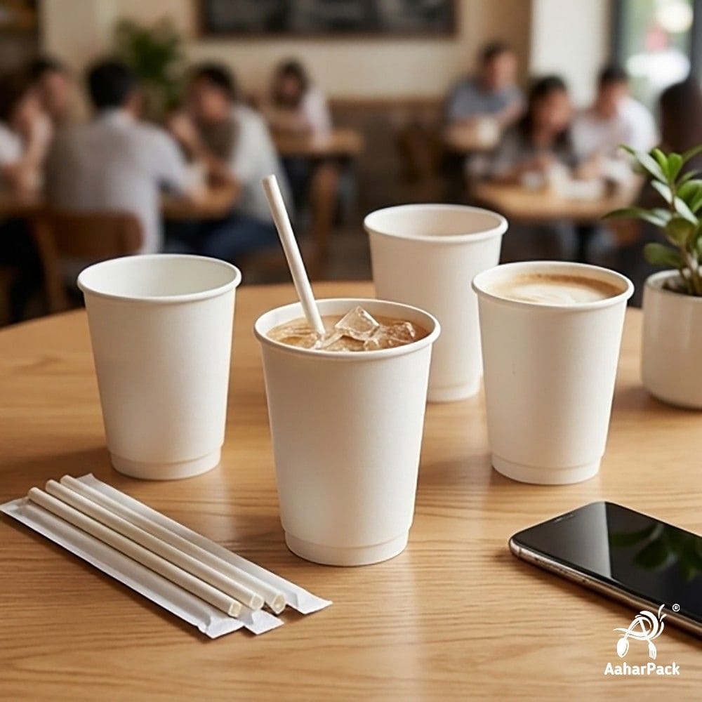 6mm White Individually Wrapped Paper Straws (Pack of 1200) - Food-Grade Sog-Resistant Biodegradable Drinking Straws for Cafes & Delivery