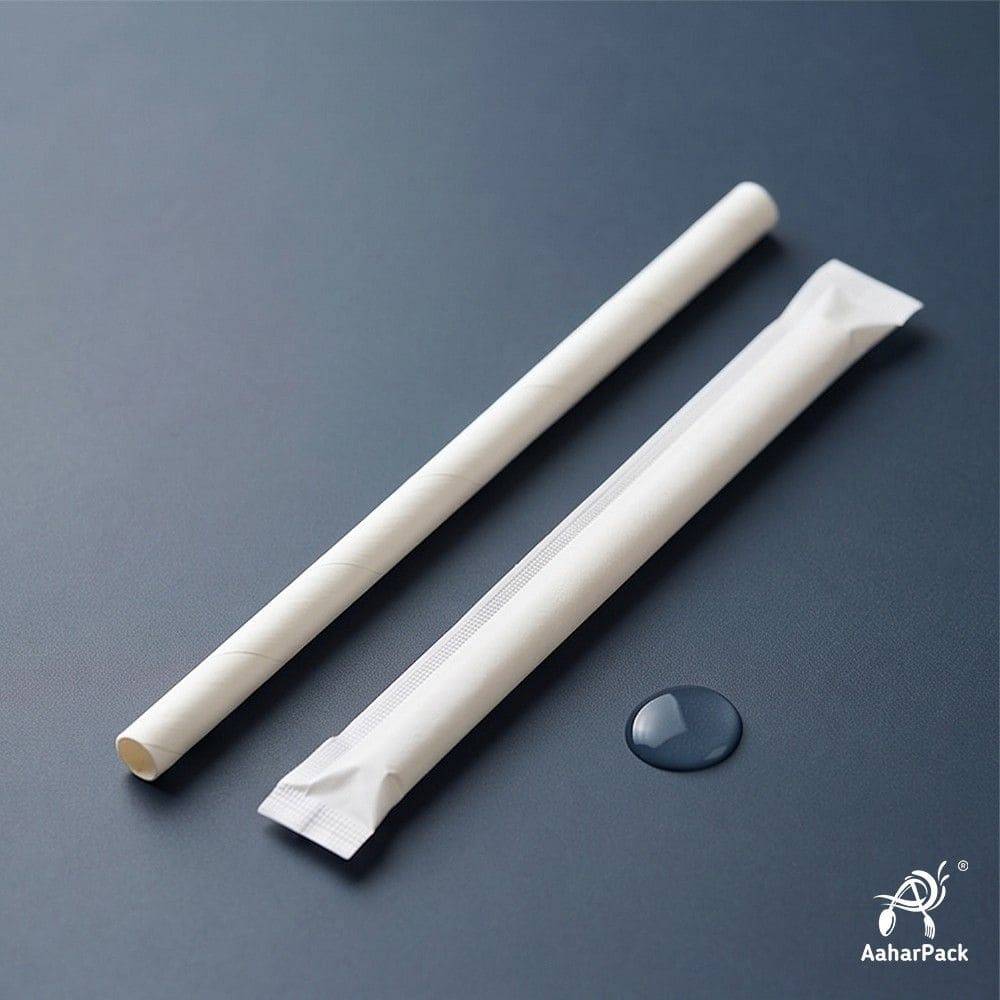 10mm White Individually Wrapped Paper Straws (Pack of 700) - Extra-Wide Boba & Thick Shake Biodegradable Drinking Straws for Cafes & Delivery