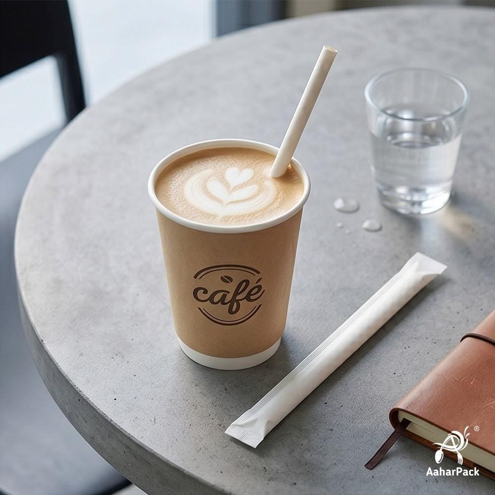 10mm White Individually Wrapped Paper Straws (Pack of 700) - Extra-Wide Boba & Thick Shake Biodegradable Drinking Straws for Cafes & Delivery
