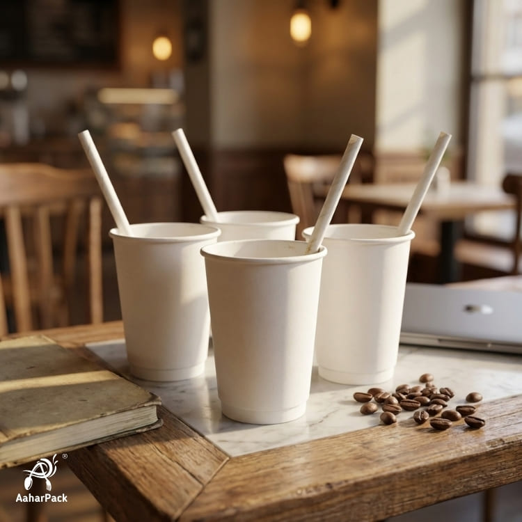 10mm White Paper Straws (Pack of 1050) - Extra-Wide Unwrapped Bulk Biodegradable Drinking Straws for Boba, Shakes & Falooda