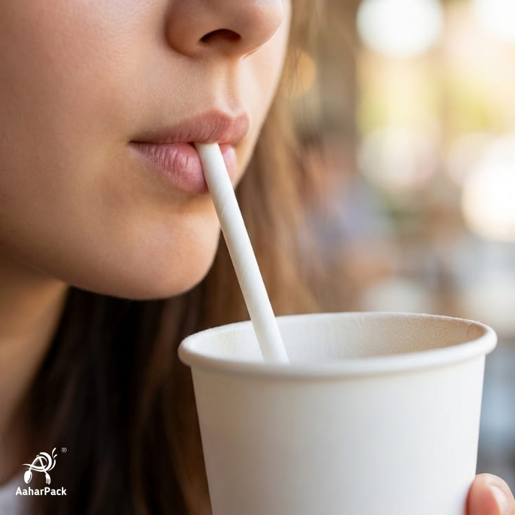10mm White Paper Straws (Pack of 1050) - Extra-Wide Unwrapped Bulk Biodegradable Drinking Straws for Boba, Shakes & Falooda