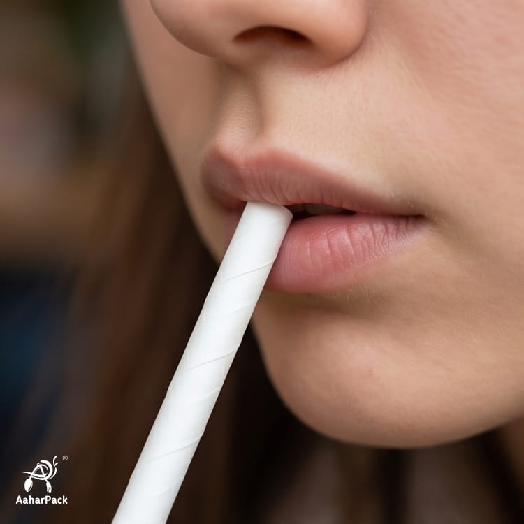 12mm White Paper Straws (Pack of 600) - Jumbo-Bore Unwrapped Bulk Biodegradable Drinking Straws for Boba, Chunky Shakes & Falooda