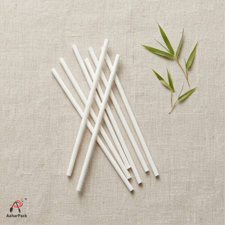 8mm White Paper Straws (Pack of 1200) - Wide-Bore Unwrapped Bulk Biodegradable Drinking Straws for Smoothies, Shakes & Frappes