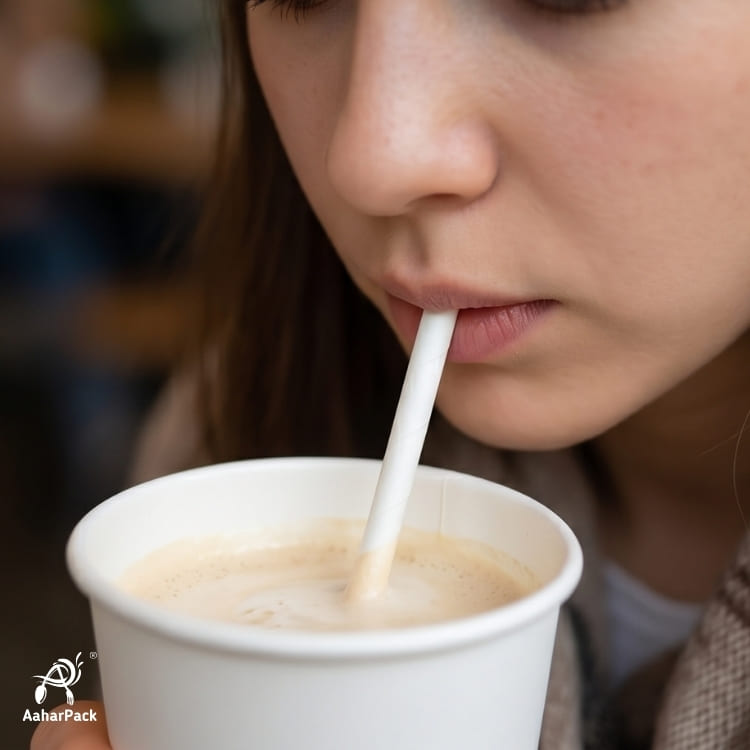 8mm White Paper Straws (Pack of 1200) - Wide-Bore Unwrapped Bulk Biodegradable Drinking Straws for Smoothies, Shakes & Frappes