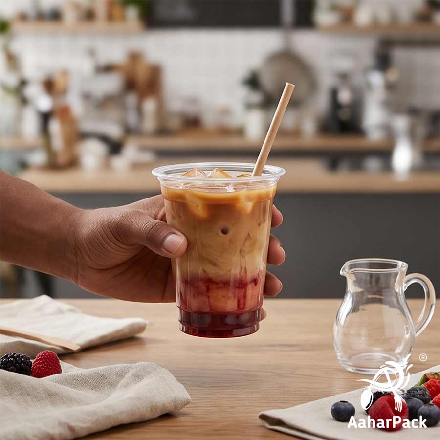 200 ML Transparent PET Plastic Cold Cups Without Lid (Pack of 450) - Crack-Resistant Disposable Small Dessert & Beverage Cups