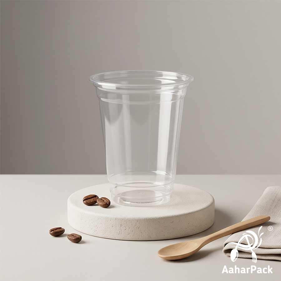 200 ML Transparent PET Plastic Cold Cups Without Lid (Pack of 450) - Crack-Resistant Disposable Small Dessert & Beverage Cups