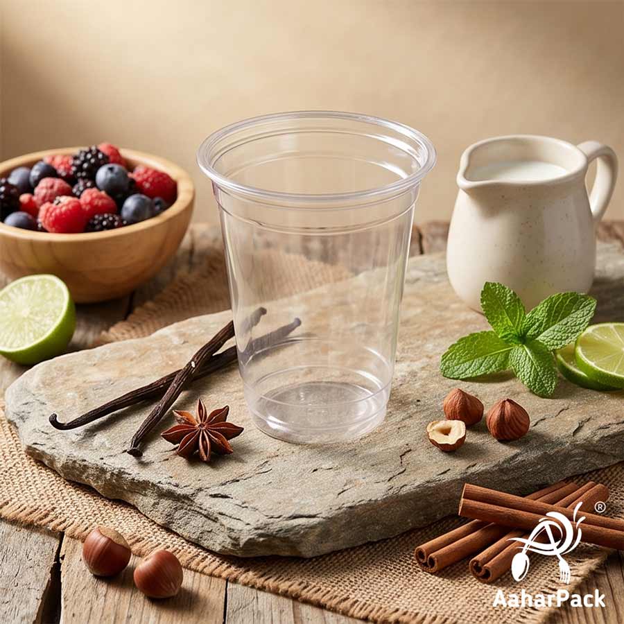 200 ML Transparent PET Plastic Cold Cups Without Lid (Pack of 450) - Crack-Resistant Disposable Small Dessert & Beverage Cups