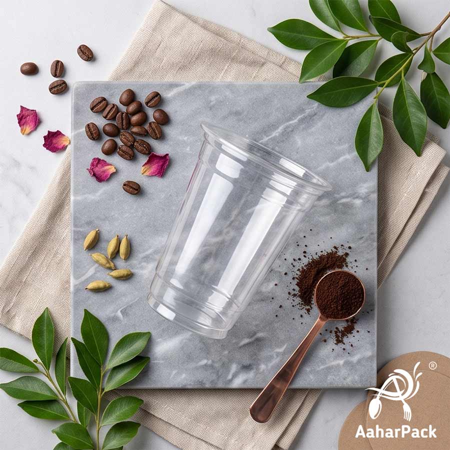 250 ML Transparent PET Plastic Cold Cups Without Lid (Pack of 450) - Crack-Resistant Disposable Beverage & Dessert Cups