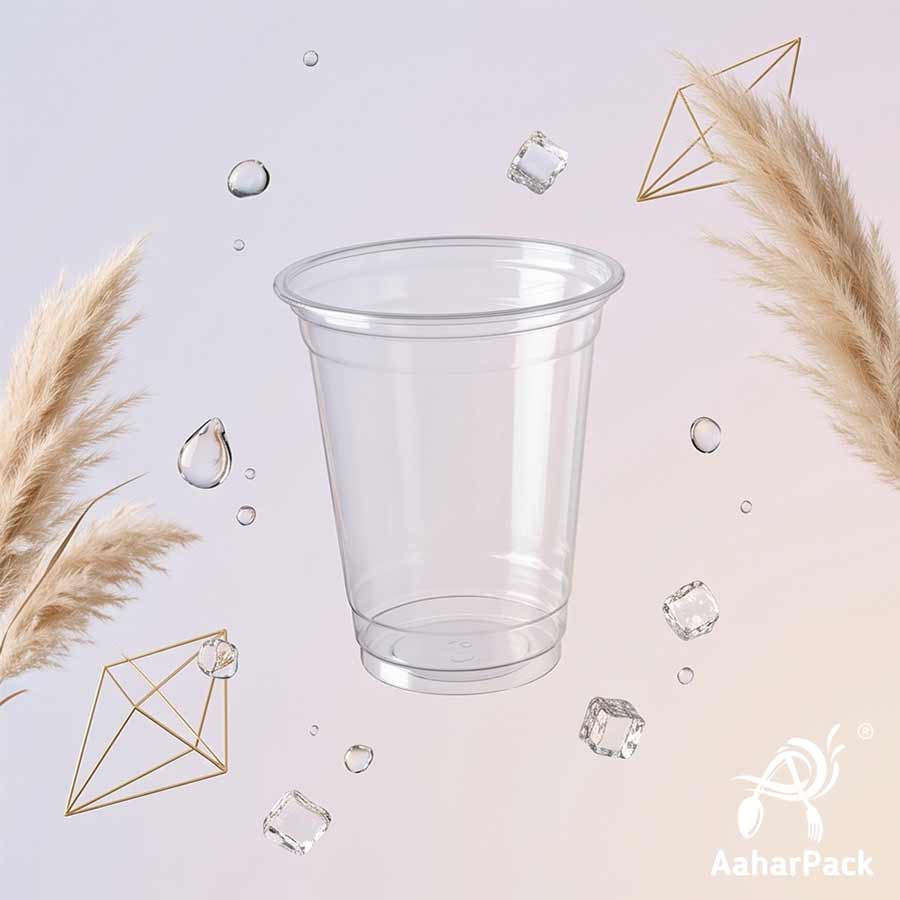250 ML Transparent PET Plastic Cold Cups Without Lid (Pack of 450) - Crack-Resistant Disposable Beverage & Dessert Cups