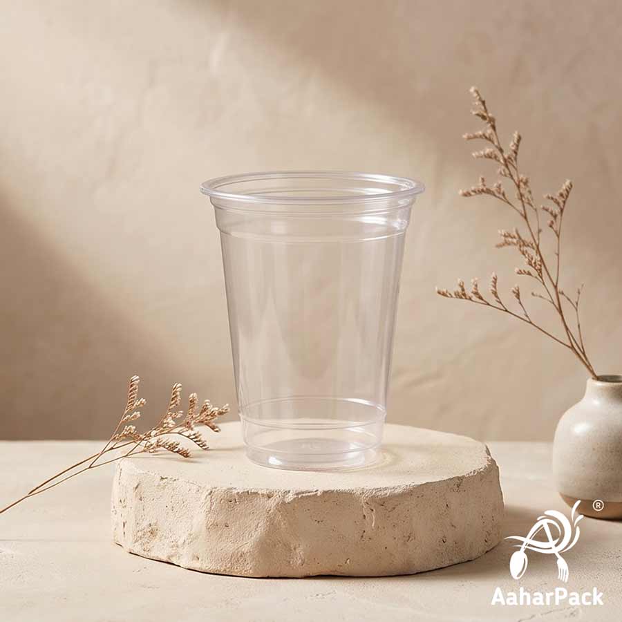 250 ML Transparent PET Plastic Cold Cups Without Lid (Pack of 450) - Crack-Resistant Disposable Beverage & Dessert Cups